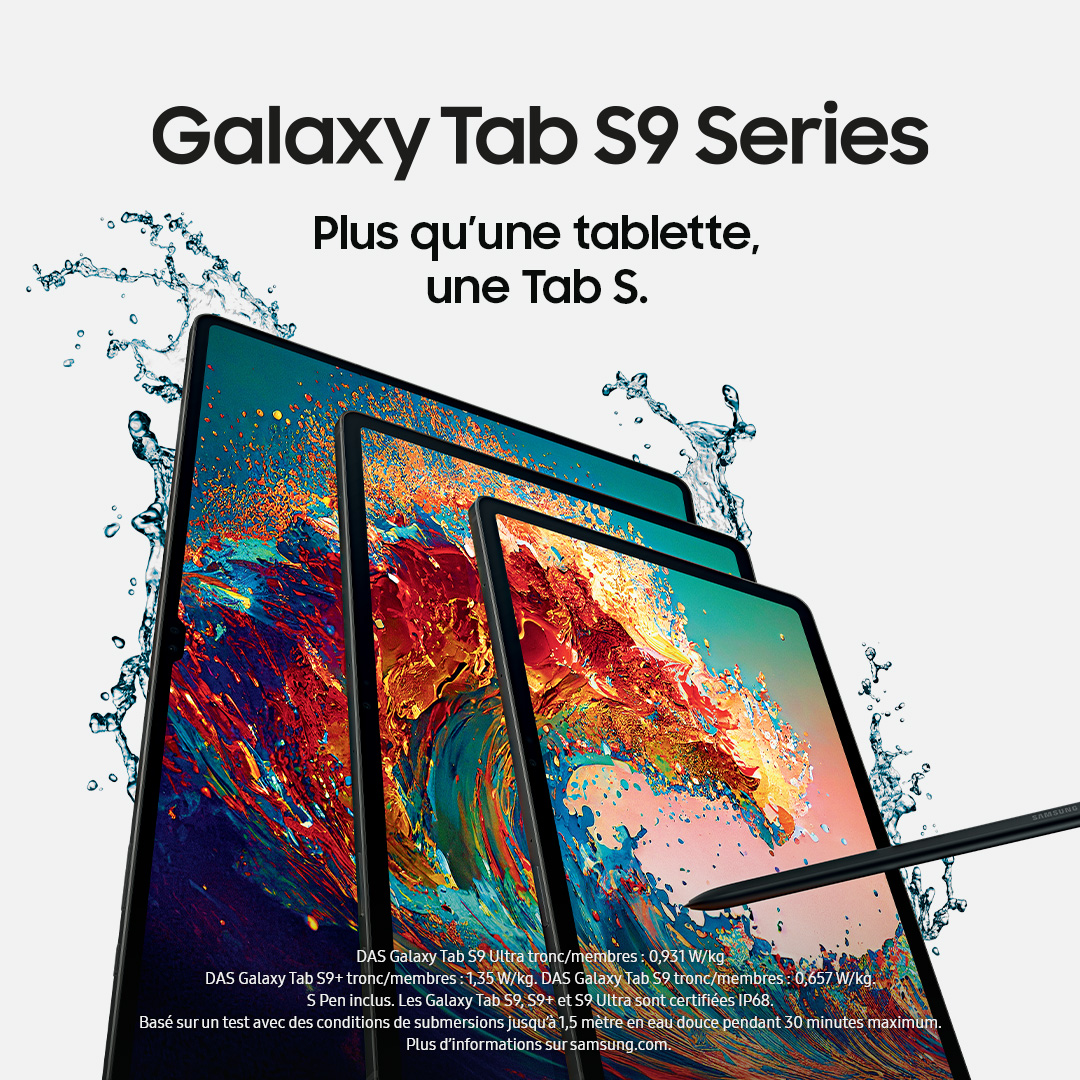 Nouvelles #GalaxyTabS9 Series : 
Bien plus qu'une tablette, une Tab S.
spr.ly/6015PVIBc