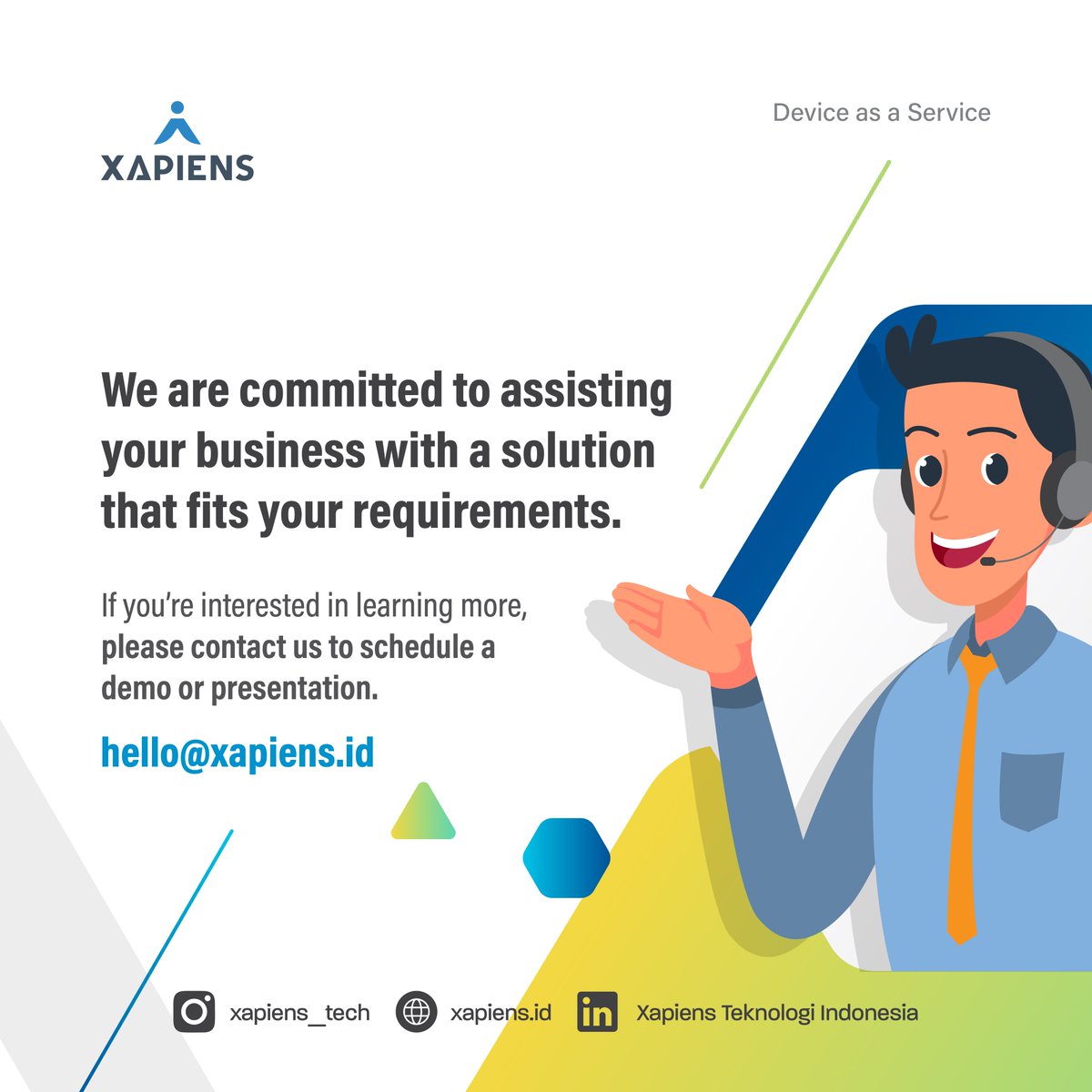 Xapiens_Tech's tweet image. #itequipment #deviceservice #deviceasaservice #daas #devicesubscription #managedservices #managedservicessolution #managedservicesandsolutions #itconsultant #itindonesia #programmerindonesia #informasiteknologi #xapiensteknologiindonesia