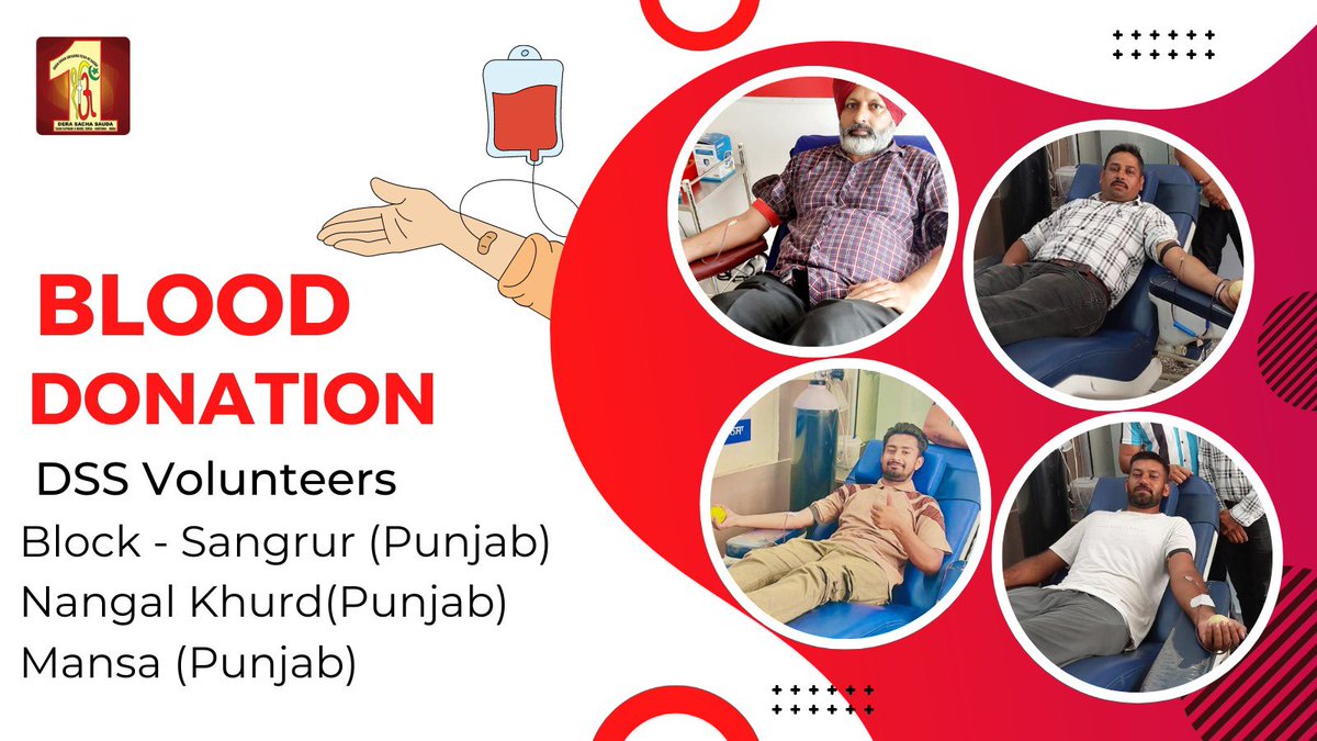DSSNewsUpdates's tweet photo. Making a world of difference! Volunteers from Dera Sacha Sauda are consistently donating blood🩸, ensuring that needy patients get a new hope of life. Their dedication showcases the real power of humanity! #ActsOfKindness #LifeSavers #DeraSachaSauda #SaintDrMSG #RamRahim #Humanity