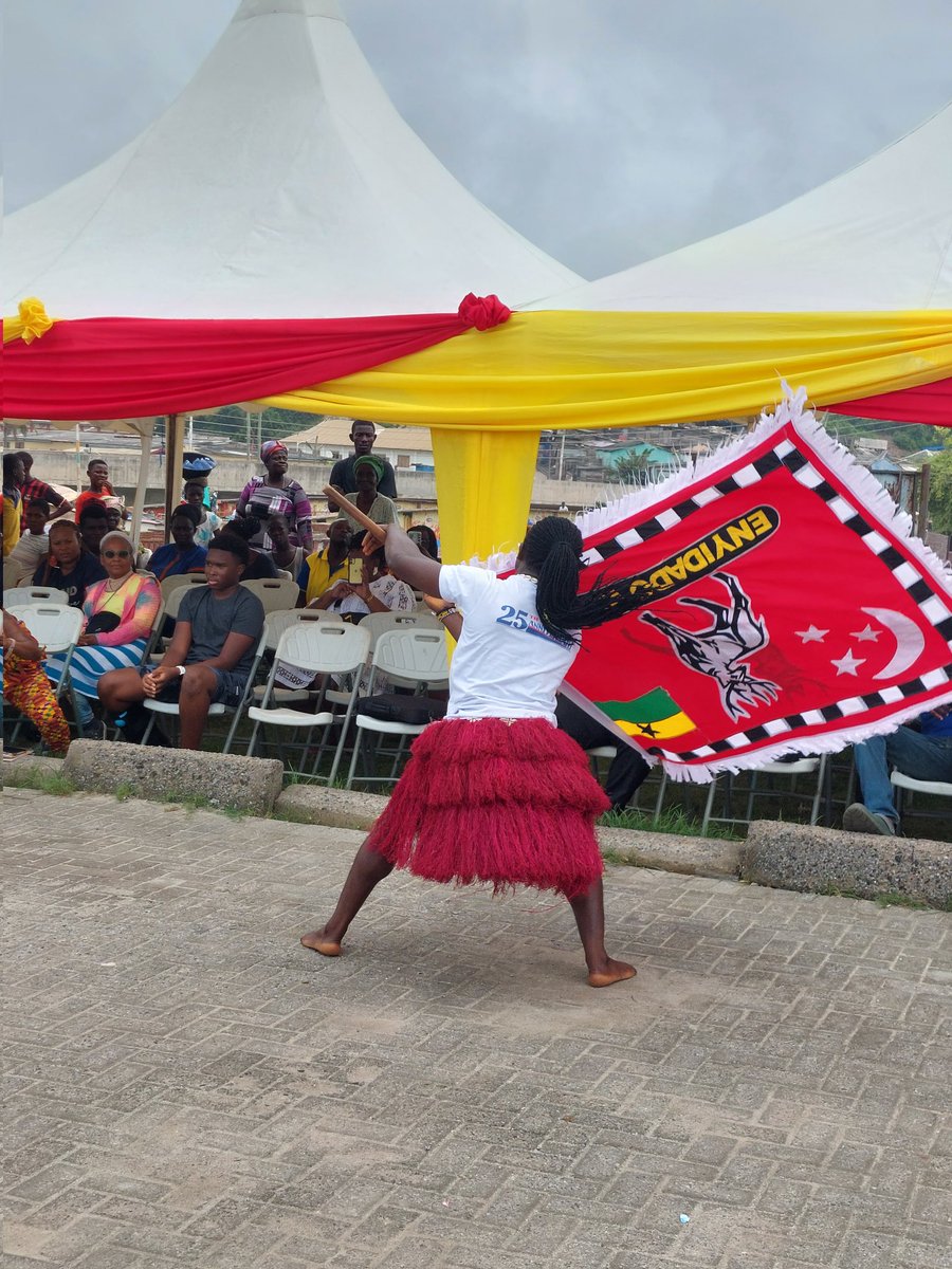 BrandElmina's tweet photo. Display of Asafo dance at the Akwaaba Ceremony of Panafest "23 at the forecourt of Elmina Slave Dungeons. 
#panafest #asafo @AsafoFlags @PanafestGhana @ghanatourismGTA @VisitCentralGTA https://t.co/sXvxp1koTm