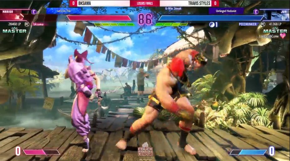 It's been a hell of a night, but it's nearly over! Losers Final, <a href="/bksama/">bksama</a> vs <a href="/travis_styles_/">Travis Styles</a>

📺 buff.ly/40XMjUS #cwleague #streetfighter6