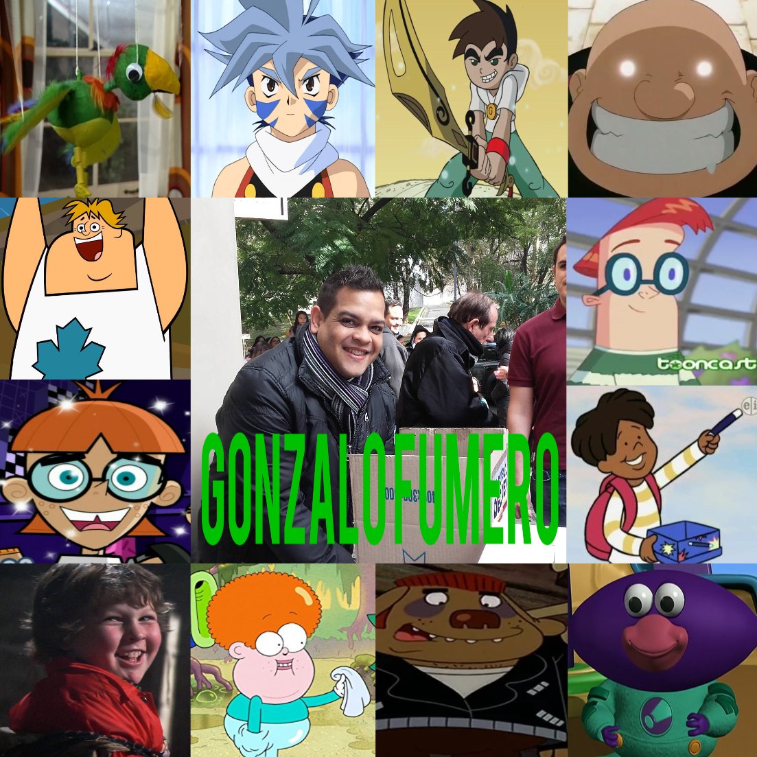 luis1201_arturo's tweet photo. Feliz cumpleaños @GonzSmoker hice este collage para ti con tus personajes más conocidos. Que dios te bendiga.
#BobEsponja #Beyblade #DueloXiaolin #FullmetalAlchemist #DramaTotal #DannyPhantom #NiñoArdilla #CliffordElGranPerroRojo #LosGoonies #BillyDilley #CatDog #SaveUms https://t.co/vi4jsDTCGw