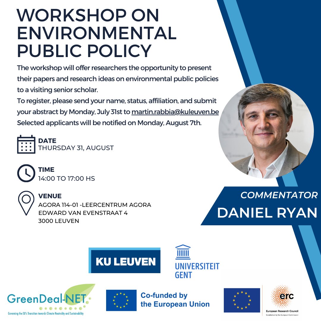 GreenDeal-NET (@greendeal_net) on Twitter photo 📢 Don't miss this #ResearchOpportunity! 🌱 Get a chance to present your research ideas on Environmental Public Policy to a senior scholar and gain valuable insights.
⏰ Register by July 31st for our workshop on Aug 31st!
All info 👉 ow.ly/jvXN50PgsOB
<a href="/martinrabbia/">Martin Rabbia</a> 📢 Don't miss this #ResearchOpportunity! 🌱 Get a chance to present your research ideas on Environmental Public Policy to a senior scholar and gain valuable insights.
⏰ Register by July 31st for our workshop on Aug 31st!
All info 👉 ow.ly/jvXN50PgsOB
<a href="/martinrabbia/">Martin Rabbia</a>
