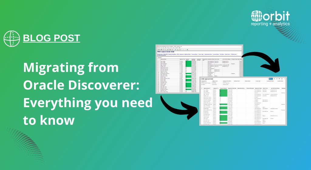 OrbitAnalytics's tweet image. Are you still using #OracleDiscoverer for your data analysis needs?
We are thrilled to share an insightful and comprehensive blog covering everything you need to know about migrating from Oracle Discoverer to a more robust and modern analytics platform.
📌t.ly/3oZd-