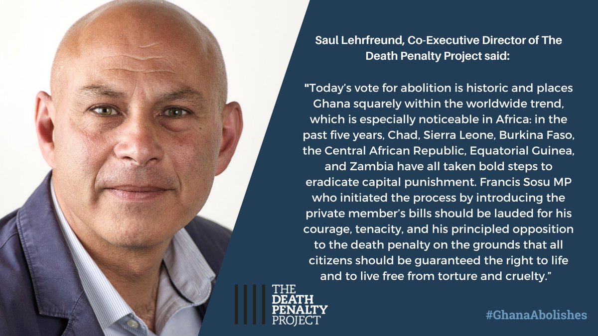 .@DeathPenaltyP is immensely proud to have been able to contribute to the #abolition of the death penalty in Ghana. It was an honour and privilege to have worked with Francis Sosu MP and the civil society organisations who have made abolition a reality. 🔗tinyurl.com/yc6y3zd7