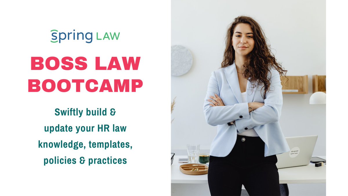 Need to kickstart or radically update your Ontario HR law infrastructure and practices?

springlaw.ca/product/bootca…

#EmployerResources #WorkplacePolicies #Termination #HR #EmpLaw #lawblog #startup #recruitment #remoteworker