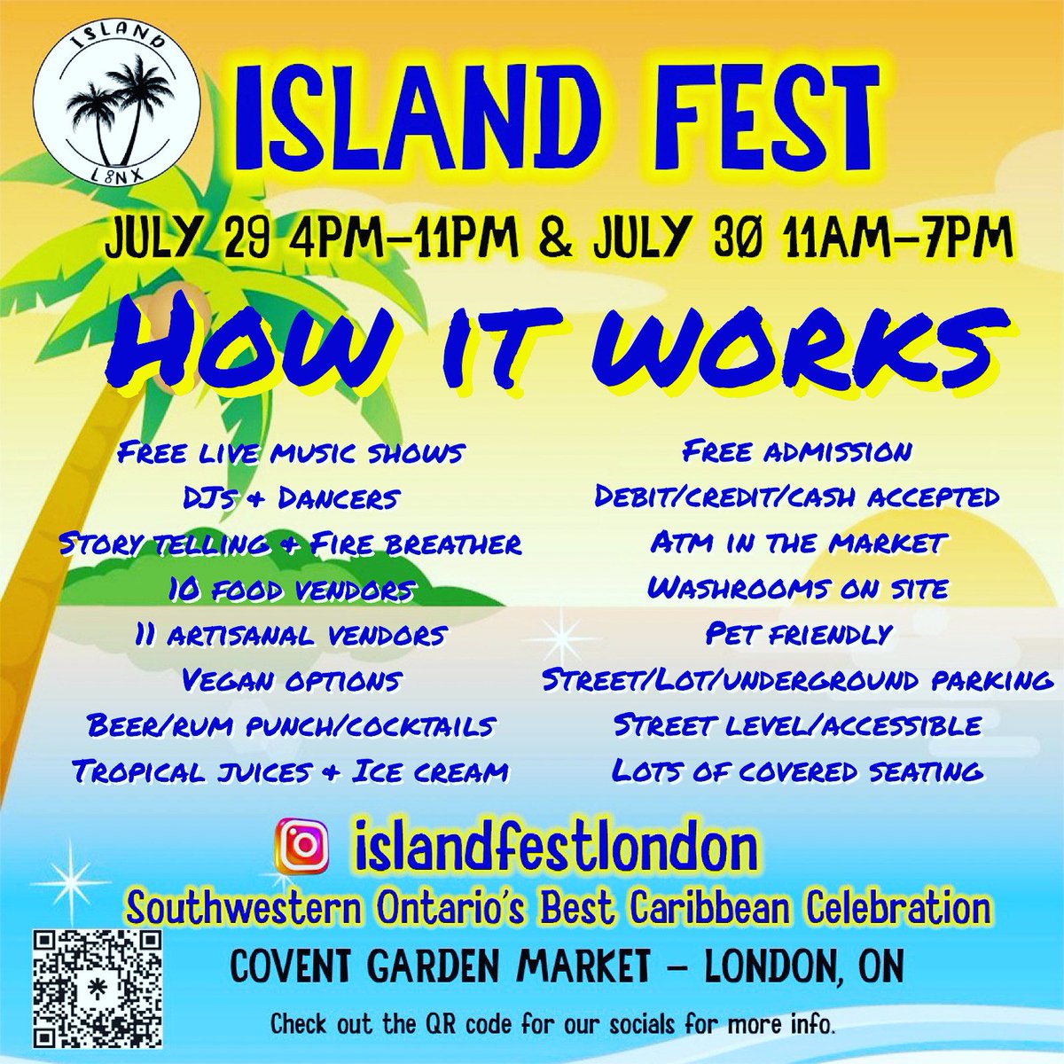 Join in on an unforgettable Caribbean experience at Island Fest 🏝️! Indulge in authentic Caribbean cuisine made by local vendors and dance to the infectious rhythms of live music 🤩! Admission is FREE, don't miss out! Learn more at tinyurl.com/a653wxjz 📍 @CoventMarket