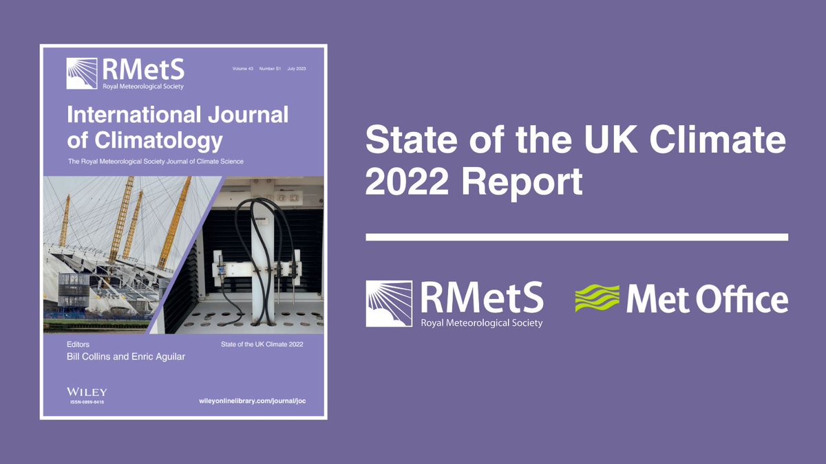 How does the UK's climate continue to change? 

The #StateofUKClimate 2022 report, compiled by the @metoffice will be published tomorrow in our International Journal of Climatology. 

#RMetSJournals #Climate #ClimateChange #OpenAccess @WoodlandTrust @NOCnews @wileyearthspace