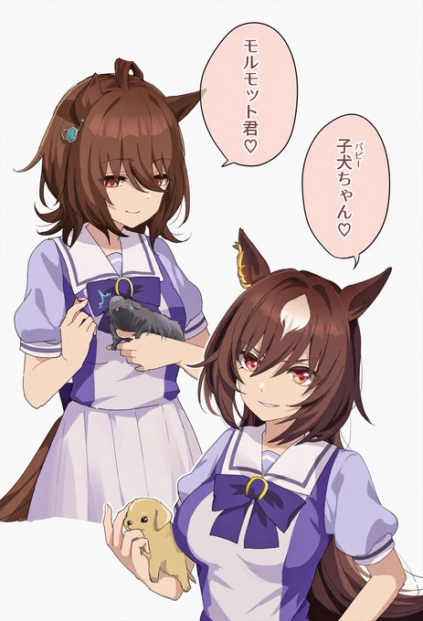 タキモルとシリトレ  小さきものを愛でるウマムスメ 