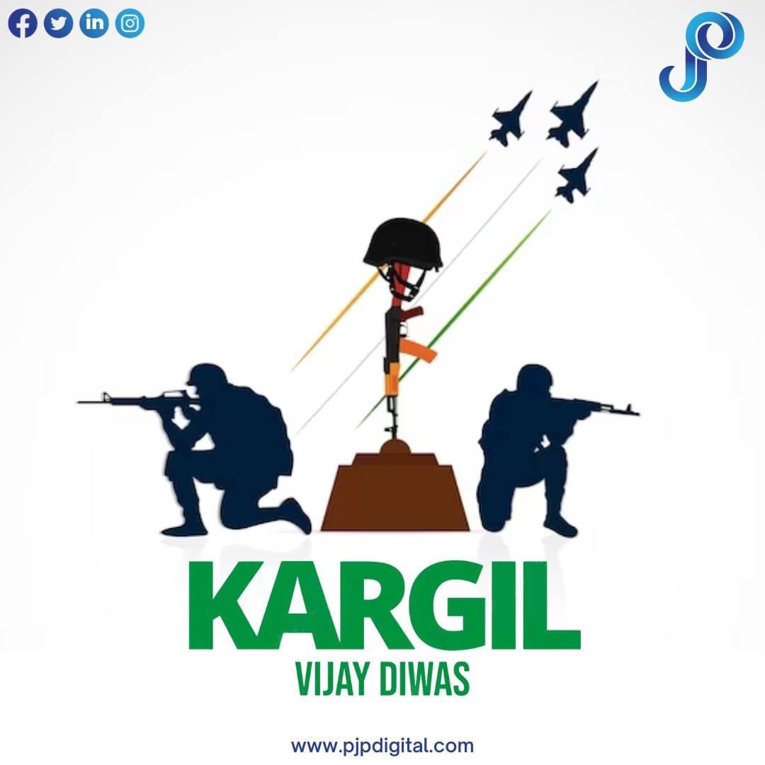 🇮🇳 🎖 Saluting the indomitable spirit of our heroes on Kargil Vijay Divas! 🙏 💪 Join us as we pay tribute to their courage, sacrifice, and unwavering dedication. Together, let's remember and honour their courage. 🙌 🌟 #KargilVijayDivas #PJPDigital #SaluteToHeroes #Proud