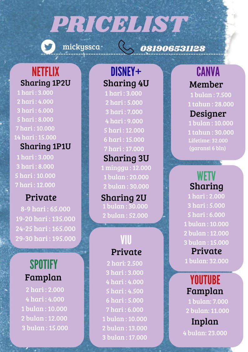 mickyssca's tweet image. bagi yang mau nonton or streaming dan nyari app prem murah boleh banget nihh mampir! yukk check it out ^^

💳 spay, gopay, dana 
t. #zonauang #zonajajan