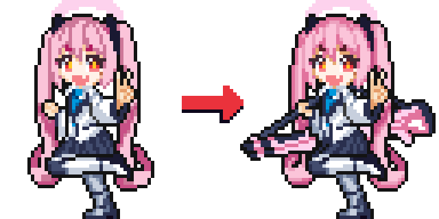 ブルアカ「ブルアカ 黒崎コユキ←ワンドロ→+1時間#pixelart #ドット絵 」|きれいな陶濬のイラスト