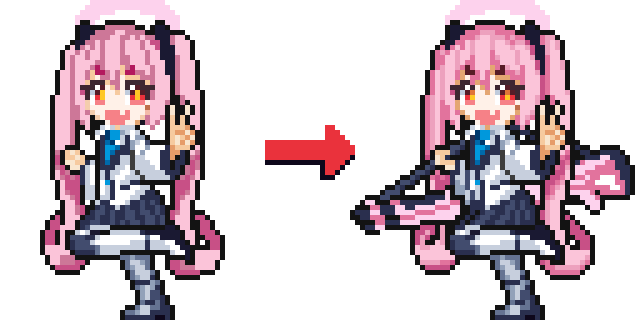 ブルアカ 黒崎コユキ←ワンドロ→+1時間#pixelart #ドット絵 