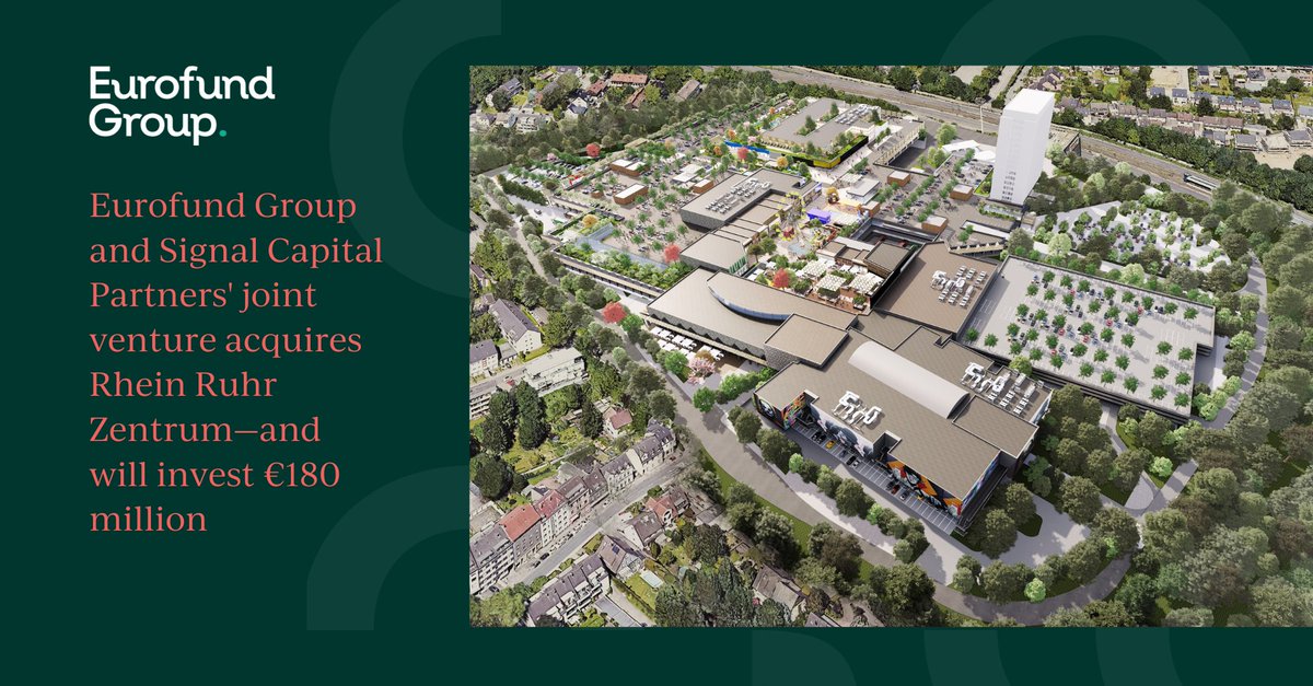 Eurofund Group and Signal Capital Partners' joint venture has now signed a purchase agreement for the 200,000-square-meter Rhein-Ruhr-Zentrum in Essen. The joint venture will invest €180m over the coming years.

Read more: eurofundgroup.com/projects/rhein…
