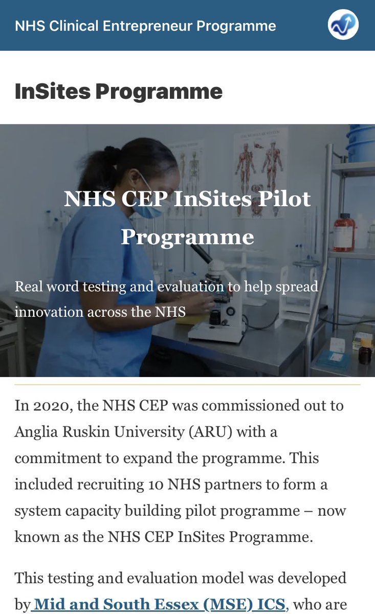 💡JOB ALERT ‼️ hosted in an award-winning Innovation Team <a href="/MSEHospitals/">Mid and South Essex NHS Foundation Trust</a> supporting <a href="/NHSEastEngland/">NHS East of England</a> national InSites Programme <a href="/NHS_CEP/">NHS Clinical Entrepreneur Programme</a> apply now! tinyurl.com/2644h4x5 and find more about InSites here: nhscep.com/insites-progra… <a href="/DrTonyYoung/">Tony Young</a> <a href="/preetisud/">Preeti S</a> <a href="/AACinnovation/">Accelerated Access Collaborative</a> #Innovation