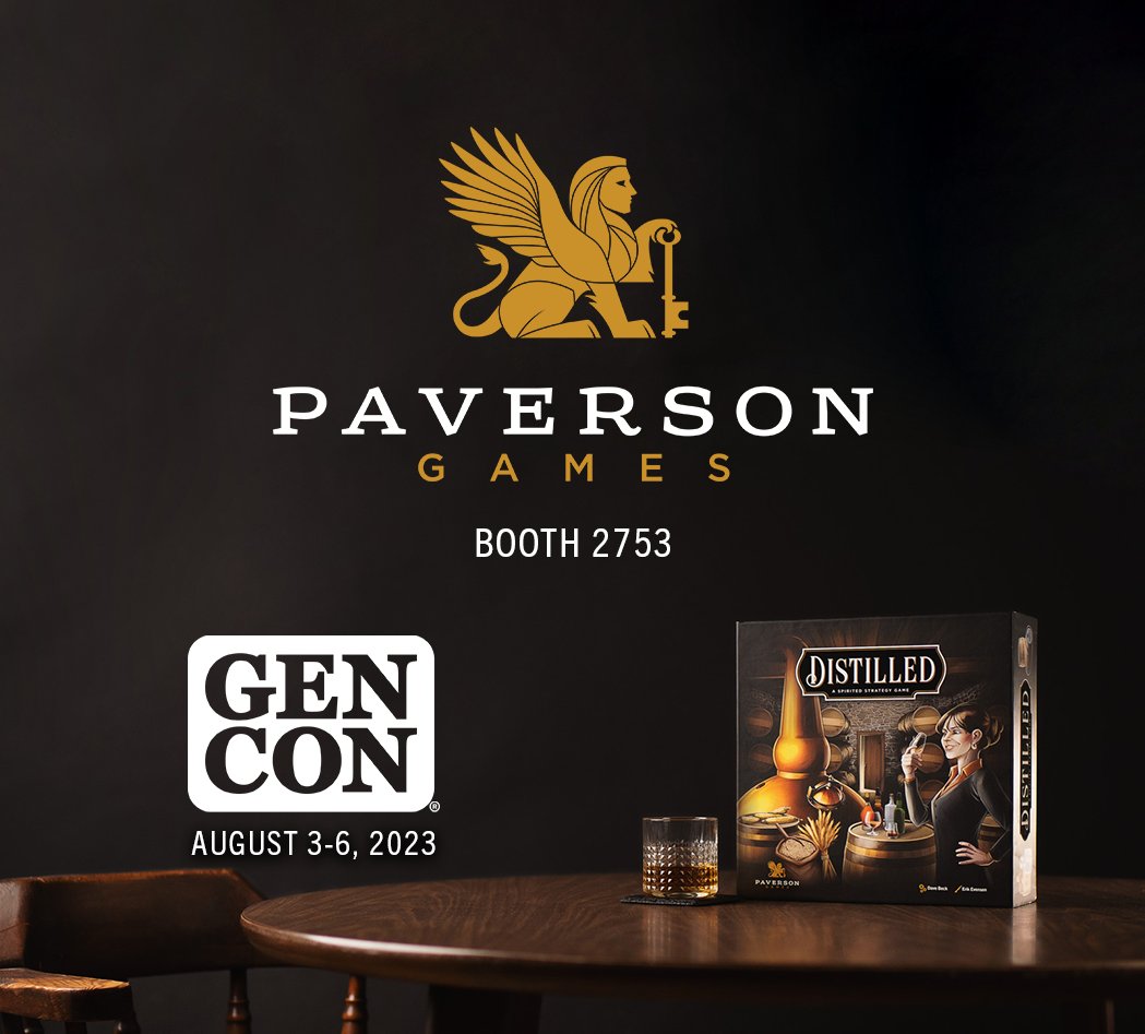 paverson's tweet photo. Paverson Games is at @Gen_Con next week! Stop by our Booth 2753 to try out @distilled_game π²π₯ While you're there, grab some deluxe components! #GENCON #distilled #distilledgame #luthier #paversongames #whisky #bourbon #boardgaming #boardgames #bgg #boardgamegeek #boardgame https://t.co/QqSdIPwKKG
