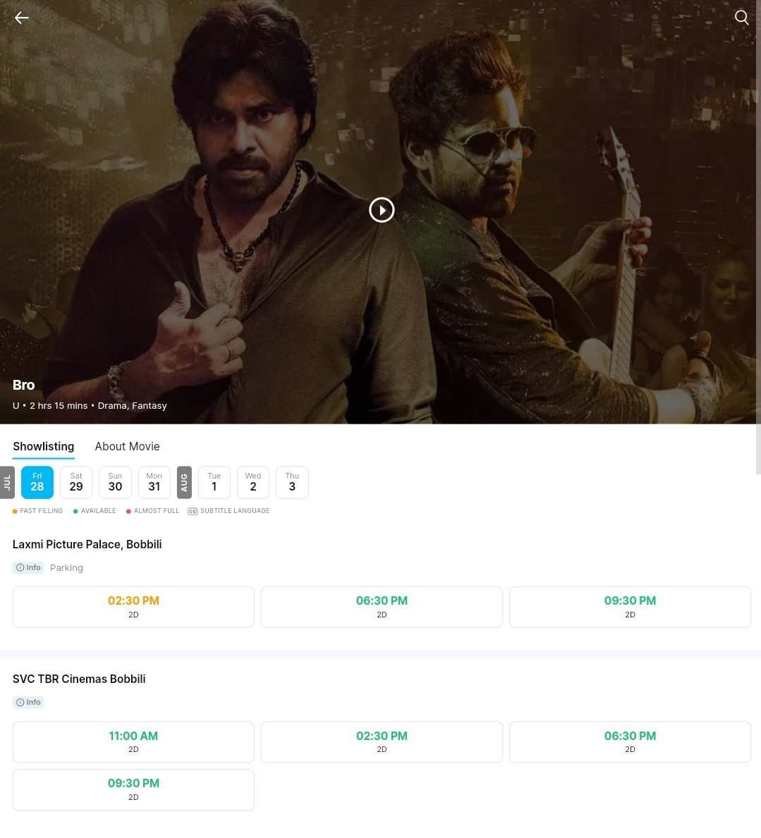 TeamPKYF's tweet photo. Bobbili Theatres 🎫

#BroTheAvatar #BROFromJuly28 #BROTheMovie #PawanKalyan 
#BroBookings #Bobbili https://t.co/VDjlFCTz3u