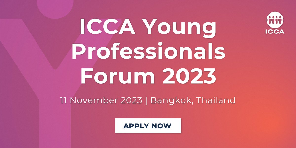 The ICCA #YoungProfessionalsForum will be held in #Bangkok on Nov. 11th before the #ICCACongress2023🎉 Seize this opportunity to engage with the visionary ideas of the next generation of industry leaders. 📝 APPLY NOW! ow.ly/gnV350Plt4a @QSNCC #EventsProfs #Meetings