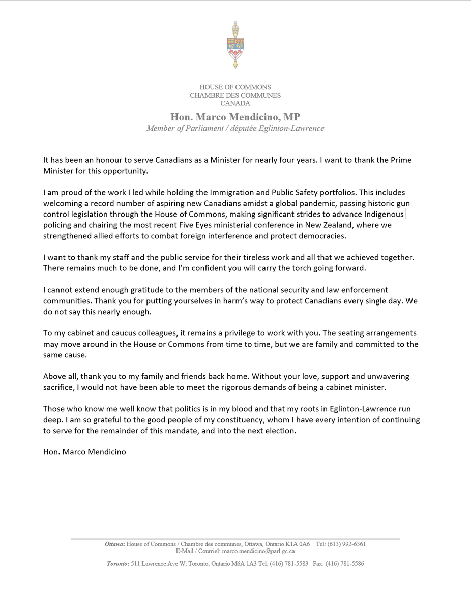 Hon. Marco Mendicino tweet media