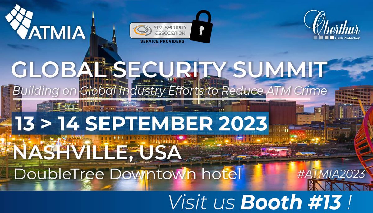 OberthurCP's tweet image. SAVE THE DATE 📆

@OberthurCP is glad to take part to ATMIA US conference 2023 in Nashville the next 13-14th September 🇺🇸

We are looking forward to see you all there ! 🤝

Discover our ATM Showroom👇
bit.ly/453a14e

#OberthurCashProtection #ATMIAUS2023 @ATM_Industry