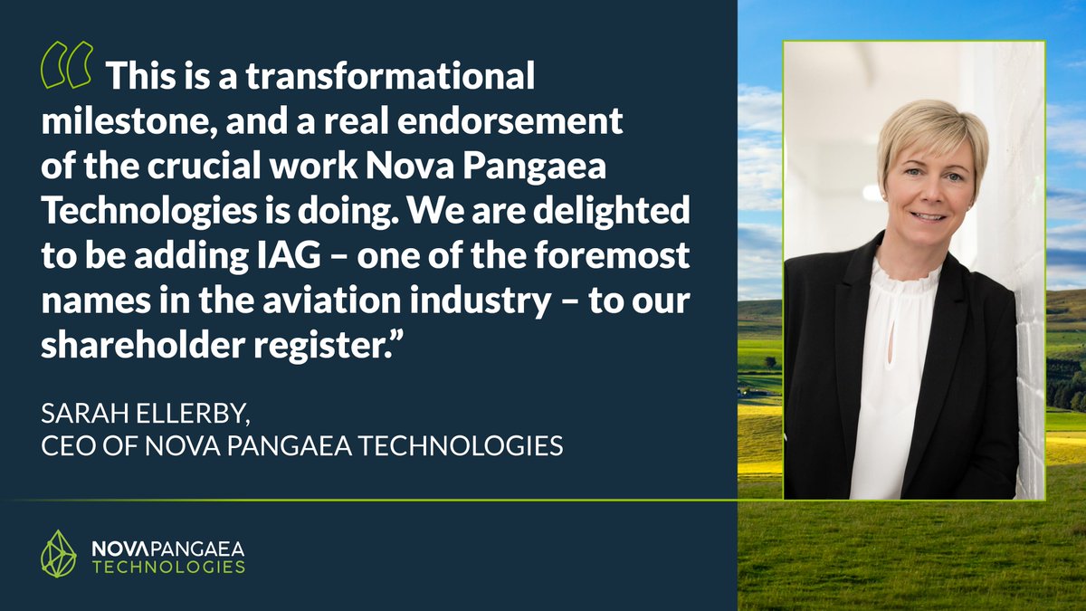 Nova Pangaea (@novapangaea) on Twitter photo Our CEO, Sarah Ellerby, responds to International Airlines Group's investment into <a href="/NovaPangaea/">Nova Pangaea</a>.
NOVAONE will be the UK’s first commercial plant of its kind and will play a crucial role in decarbonising the aviation sector.
Read Sarah's statement here: novapangaea.com/2023/07/24/int… Our CEO, Sarah Ellerby, responds to International Airlines Group's investment into <a href="/NovaPangaea/">Nova Pangaea</a>.
NOVAONE will be the UK’s first commercial plant of its kind and will play a crucial role in decarbonising the aviation sector.
Read Sarah's statement here: novapangaea.com/2023/07/24/int…