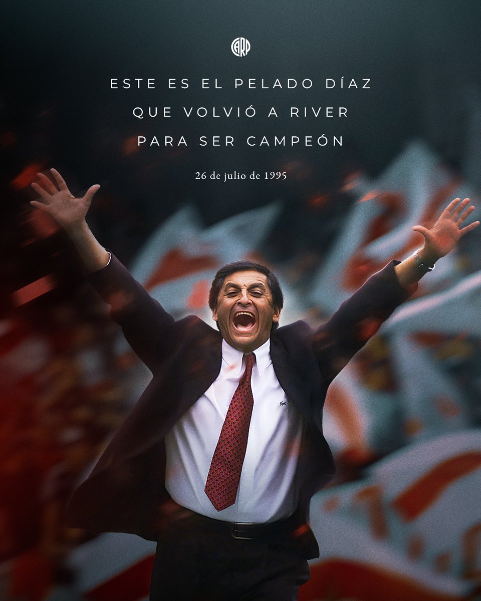 De gloria como jugador a leyenda como entrenador. ⚪❤️⚪

#UnDíaComoHoy en 1995, <a href="/ramondiaz9dt/">Ramon Angel Diaz</a> debutaba como director técnico de River.