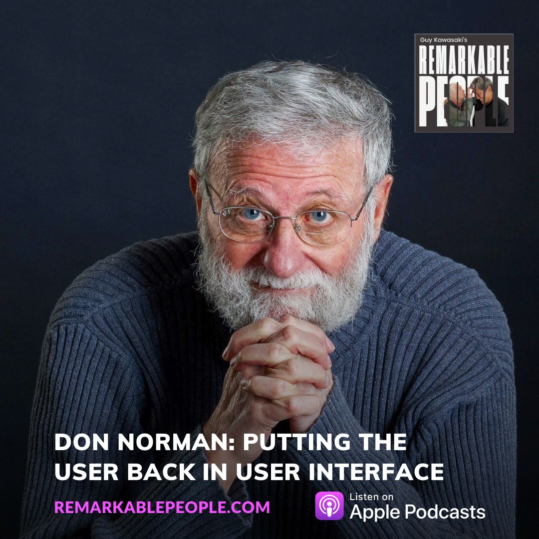 Want to revolutionize design? bit.ly/3Ohd5o7 Don Norman shares his insights on shifting from human-centered to humanity-centered design. Tune in to Remarkable People and be part of the change!  #DesignRevolution #Innovation #RemarkablePeople