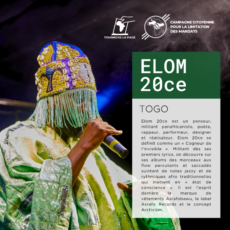 TournonsLaPage's tweet photo. 📢Venez nombreux·ses au GRAND #CONCERT pour la #démocratie !
Cet événement verra la participation du talentueux rappeur #Togolais🇹🇬 @Elom20ce, qui se définit comme un Arctivist (artiste et activiste).
🗓️14 septembre 2023 à #Paris
📌Réservez votre place : https://t.co/OgohWiIanN