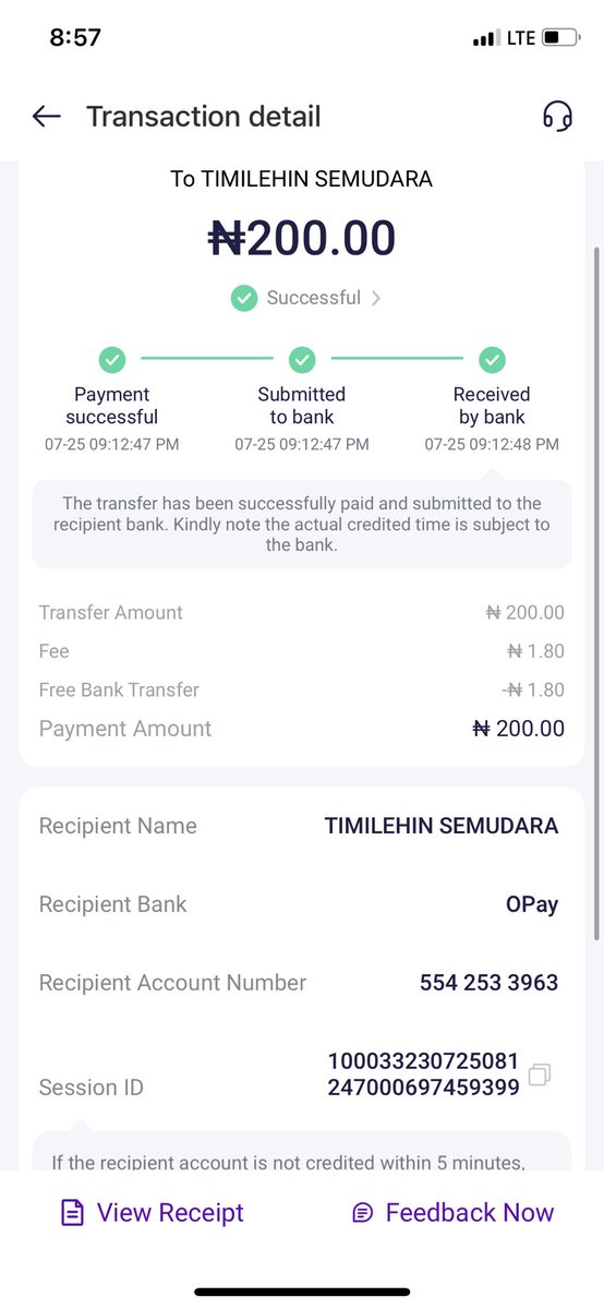 Timpetedgreat's tweet photo. Here are the receipts of the payment 
I sent all from my PalmPay to opay
My opay acc number: 9067247375 https://t.co/b1ek0K59ne