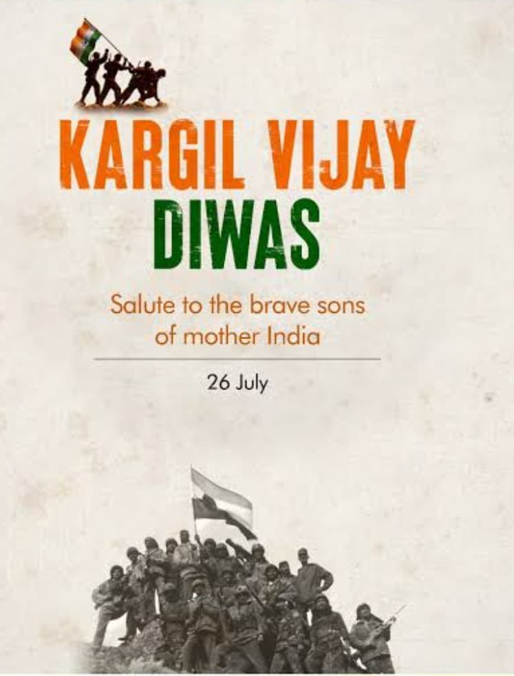 majorgauravarya's tweet photo. Today in 1999, the Indian Army raised the flag of victory by evicting Pakistani infiltrators in Kargil. Operation Vijay was fought in some of the most treacherous terrain on earth. The Pakistan Army, defeated and demoralised, ran away leaving their dead behind, unclaimed. 

Today, we remember our brothers who attained Veergati on those icy heights. We honour their memory.

#KargilVijayDiwas2023