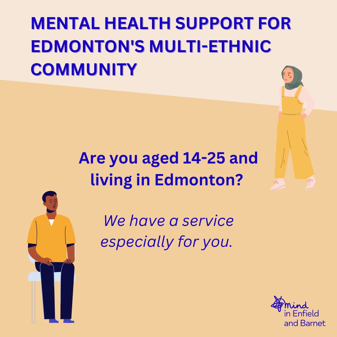 Mind in Enfield & Barnet (@mind_eb) on Twitter photo With this service, we can help you build action plans tailored to individuals to help manage mental health, using coping strategies, group work and face to face support. This is a free service.
Contact us on yasupport@mindeb.org.uk or 07958142920 to find out more and to sign up. With this service, we can help you build action plans tailored to individuals to help manage mental health, using coping strategies, group work and face to face support. This is a free service.
Contact us on yasupport@mindeb.org.uk or 07958142920 to find out more and to sign up.