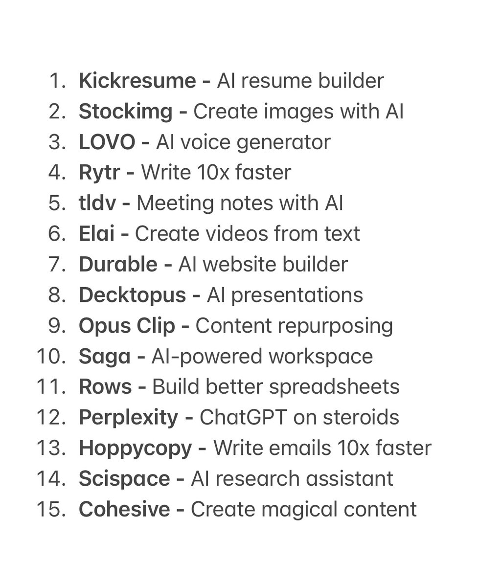 AngryTomtweets's tweet image. 15 powerful AI tools to save hours of work: