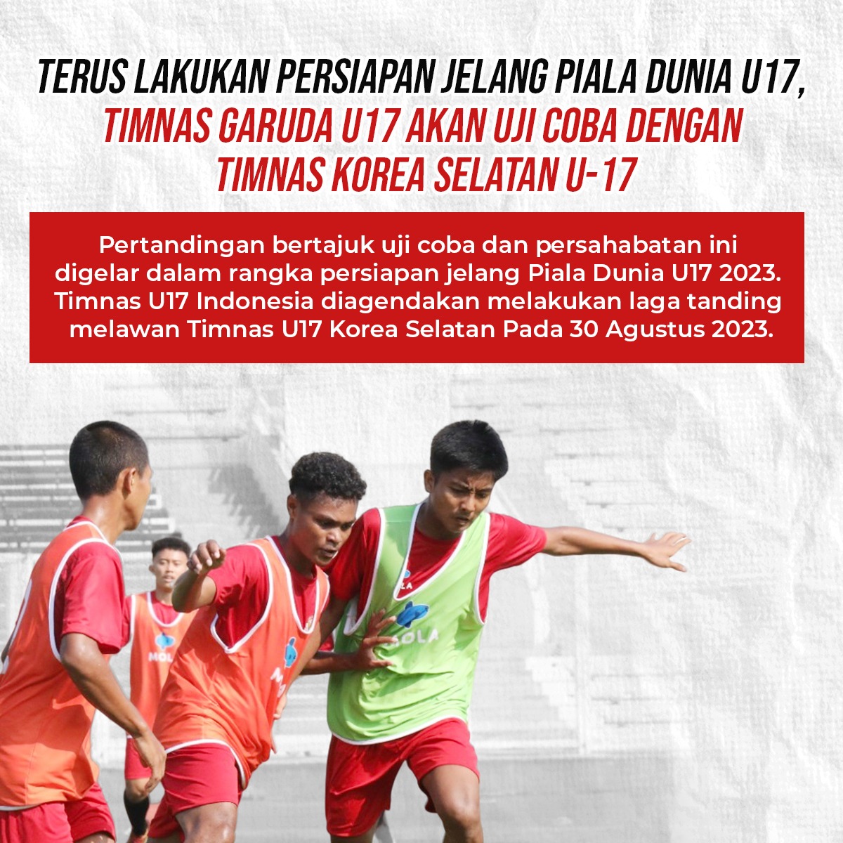 SupomoParjo's tweet photo. PSSI akan gelar laga uji coba antara Timnas U-17 Indonesia melawan Timnas U-17 Korea Selatan pada 30 Agustus mendatang 
#U17Mendunia #GarudaMendunia #KitaGaruda #BersamaGaruda #GarudaMudaMendunia

No SHINee | Sambel | Alshad | Rio Dewanto | nanakoot | Ginting | Kencur https://t.co/VG1oH5d0mR
