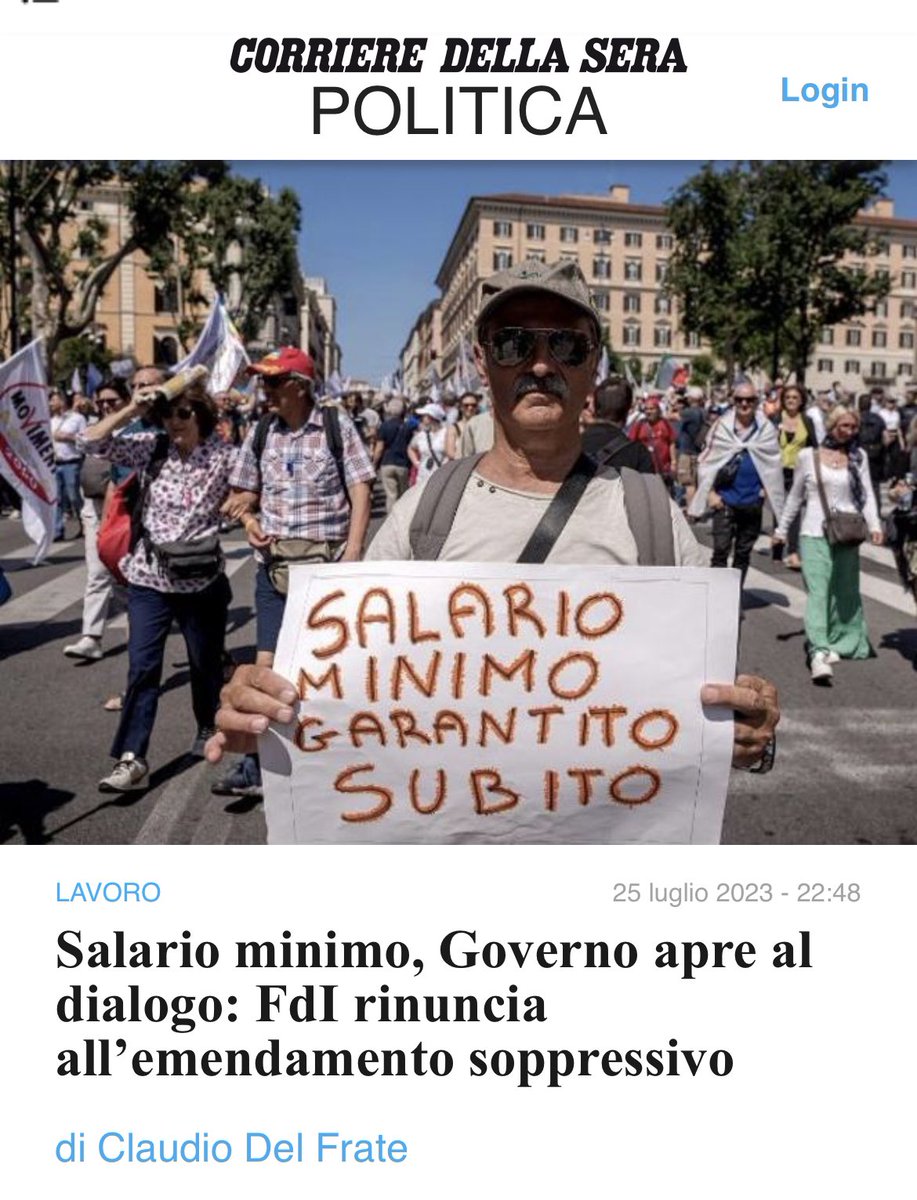 La decisione della maggioranza di ritirare l'emendamento soppressivo sul #salariominimo è una prima vittoria delle opposizioni. Una marcia indietro che conferma quanto su questo tema la destra sia in difficoltà. Come <a href="/pdnetwork/">Partito Democratico 🇮🇹 🇪🇺</a> continueremo ad incalzare il governo dentro e fuori