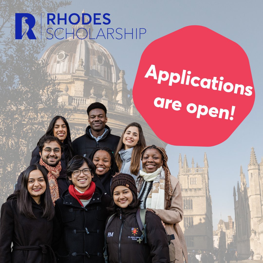 Exciting news ✨

There are now 3 scholarships available for Rhodes West Africa this year and going forward. This is an amazing opportunity to be a part of a vibrant community of scholars from around the world. You should really consider applying 😁

rhodeshouse.ox.ac.uk/scholarship…