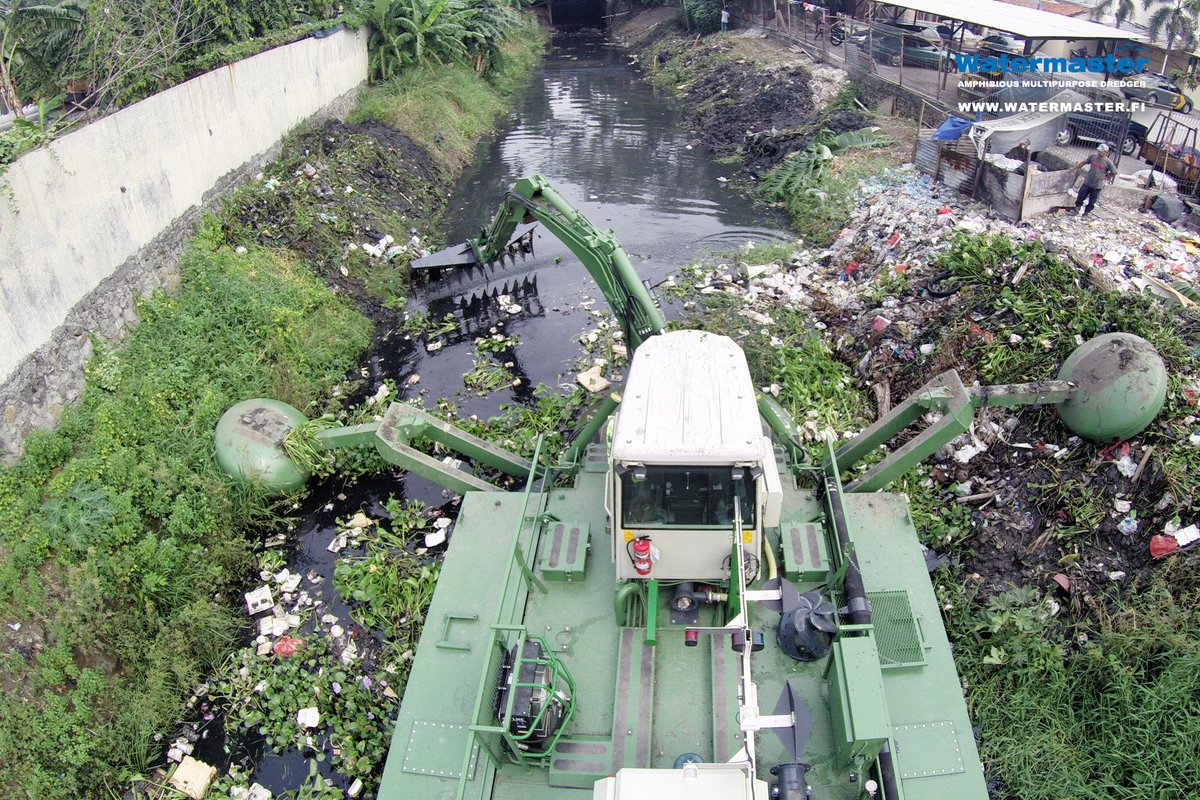 Investing in the restoration of waterways—whether they're choked by invasive aquatic vegetation like #waterhyacinth, silted-up, or suffering from #waterpollution or #eutrophication—isn't just the right thing to do. It's the smart thing to do. (1/3)