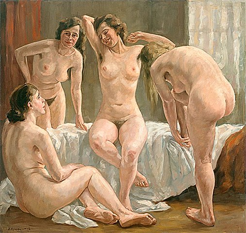 "Relaxed Conversation After A Visit To The Sauna" by Arthur Pöhlandt (1900-1940)