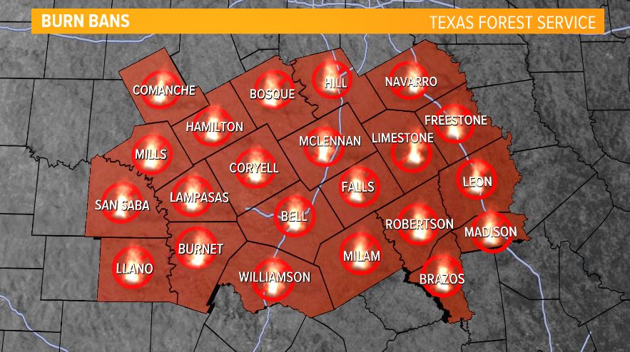 KCENWeather's tweet photo. You want to make sure you are not only practicing heat safety given the heat advisory, but also fire safety as every county under our viewing area is now under a burn ban. These won't go away until we get substantial rainfall or a cool down. https://t.co/1lwIFxf7uY https://t.co/dp6lyszrHO