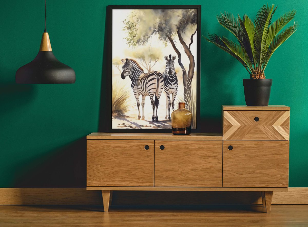 Excited to share the latest addition to my #etsy shop

A Zebra Couple Poised Beneath a Towering Tree Against the Backdrop of the Expansive African Savannah

 etsy.me/453TNb5 

#zebraart #zebracoupleart #africanzebras #cutezebras #nurseryroomart #naturescape #animalscape