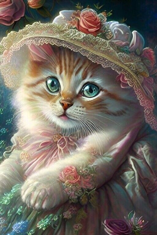 Tra i romantici Vicoli di Parigi, una dolce gatta dal manto Candido sfoggiava un cappello di seta adornato di rose rosse, catturando il cuore di ogni passante con il suo fascino senza temp😻🕶️😻🐾🐾🥳👒😻🐾🐕😻