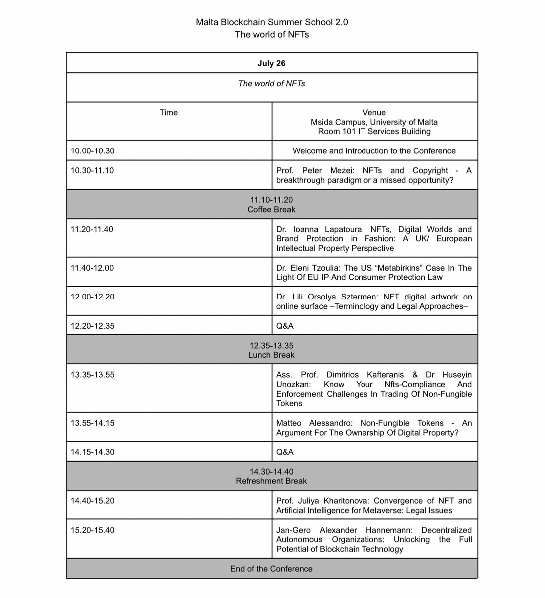 I had the pleasure to join another excellent event hosted by Ioannis Revolidis and the University of Malta. It was a great opportunity to explore the intersection of tokens and the law, where I shared my research on IP protection of fashion in the metaverse.
#ip #fashion #NFTs