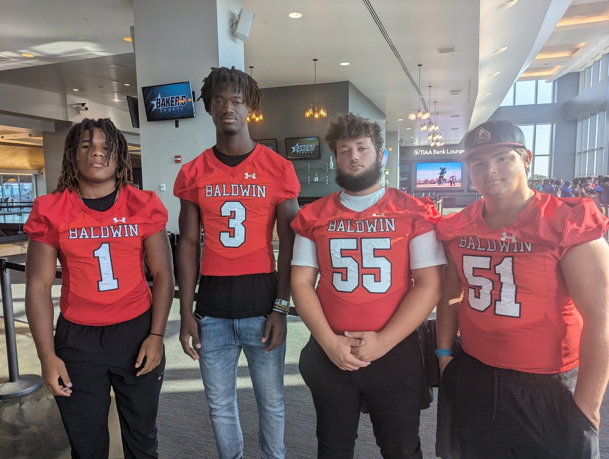 Octavius Barnes, Mason Carter, Thomas Ellsberry and Dominic Simon here for @indianbaldwinfb.