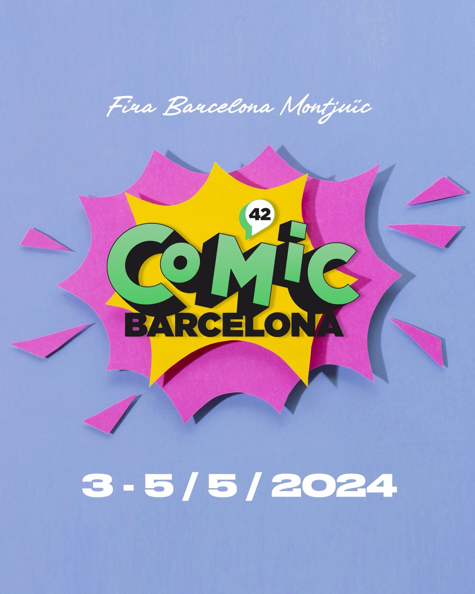 𝗦𝗔𝗩𝗘 𝗧𝗛𝗘 𝗗𝗔𝗧𝗘 for #42comicBCN !!

Del 3 al 5 de mayo 🚀 Regresamos en 2024 con más cómics, más tebeos, más con vosotros.

Del 3 al 5 de maig 🚀Tornem al 2024 amb més còmics, més mangues, més amb vosaltres.