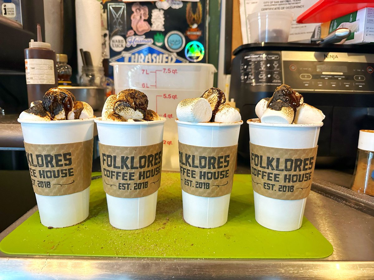 joesmokes79's tweet photo. The Siouxsie. Mexican Mocha,espresso, cinnamon, toasted marshmallows and chocolate drizzle. #coffee #coffeenearme #sanantoniocoffee #punkcoffeeshop #sanantoniocoffee #folklorescoffeehouse https://t.co/qtmpPJplex
