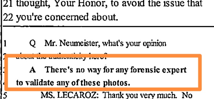 AH evidence pics were screenshots not original Why? Her expert said he checked originals. Why not use those? Cause JDs expert was only allowed to opine on EVIDENCE pics so impossible to authenticate Back an forth on this is fascinating They really DID NOT want JDs expert there