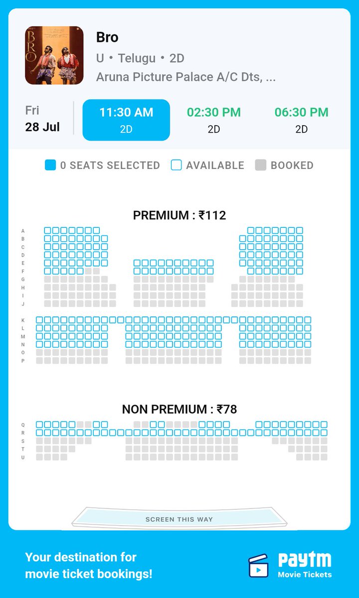 TeamPKYF's tweet photo. Aruna Theatre, Pedagantyada, vizag
🎫

#BroTheAvatar #BROFromJuly28 #BROTheMovie #PawanKalyan 
#BroBookings #vizag https://t.co/HOlotOvwL0