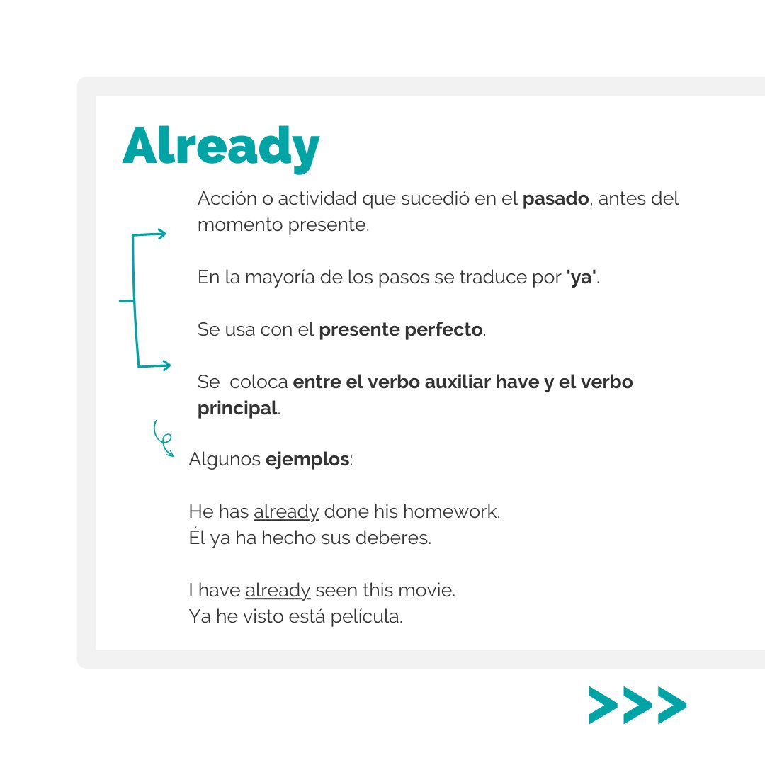GlobeFormacion's tweet photo. ¿Already o yet? 🙄😬🥴🤯

Lo sabemos. Distinguir entre estos dos adverbios no es tarea sencilla. Por eso va a cambiar. 👉 Te contamos cómo funcionan, qué significan y cómo utilizarlos. 

Toma nota, porque dominar el inglés va a ser más fácil que nunca😜.

#theglobeformacion https://t.co/OXWeB1trQh