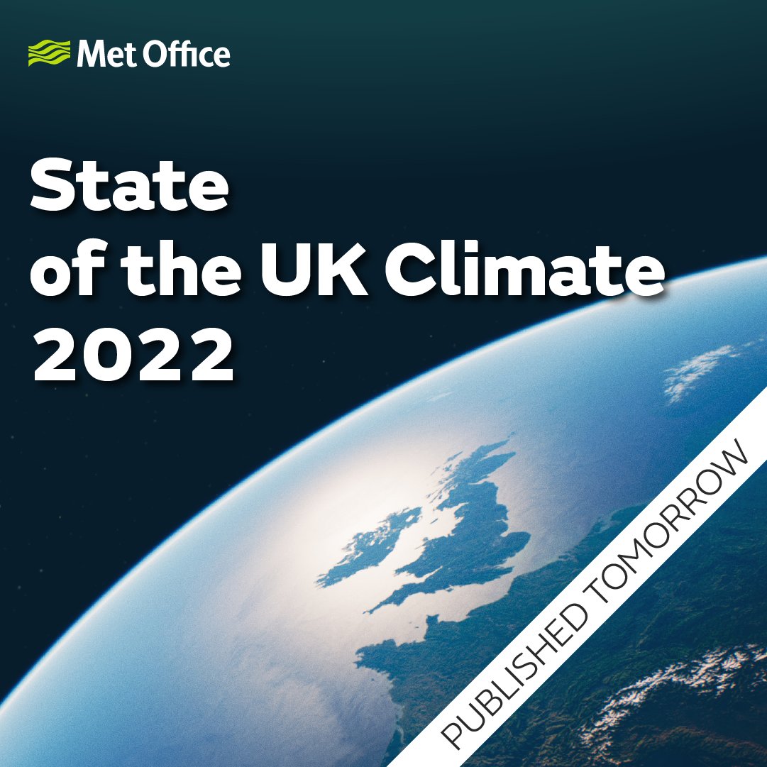 Met Office #StateOfUKClimate Report for 2022 will be published tomorrow by @RMetS #RMetSJournals, summarising the UK weather and #climate through 2022
Keep a look out - We’ll be sharing the key report findings here 👀 📖 #GetClimateReady @wileyinresearch @WoodlandTrust @NOCnews