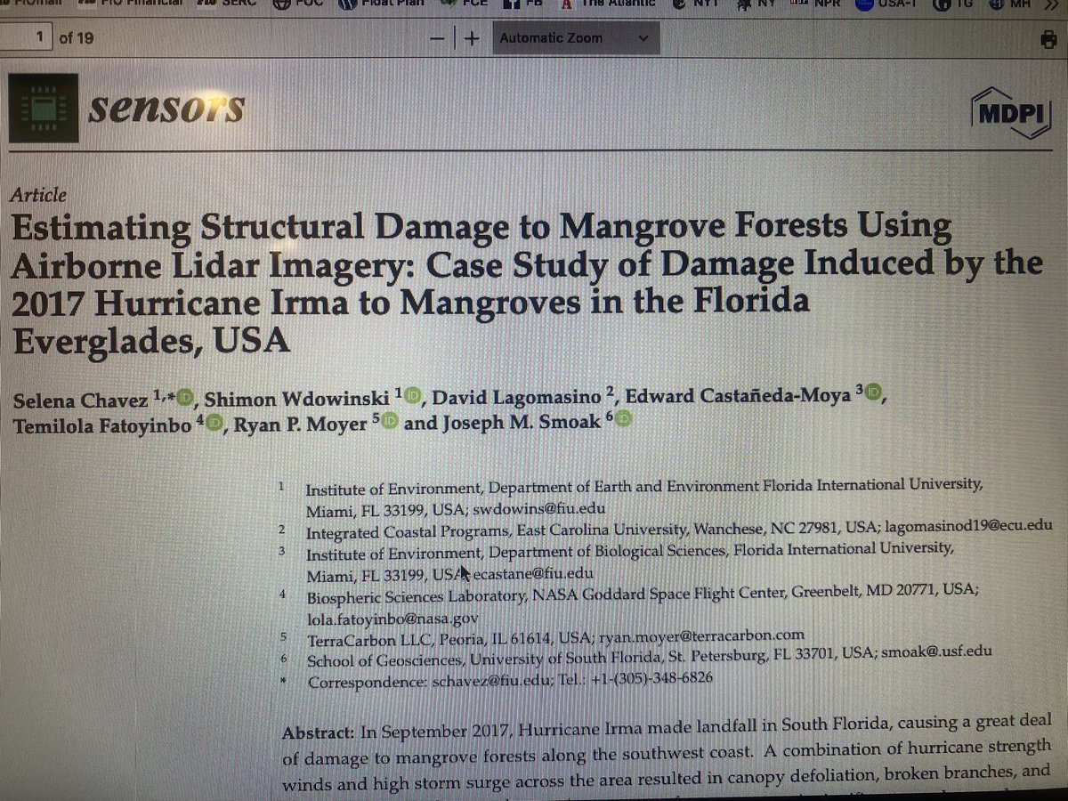 Check out our new work on mangrove structural damage by Hurricane Irma using LiDAR on Florida Everglades led by Selena Chavez @fcelter @FIUEnvironment @EvergladesNPS @MeetingMmm6