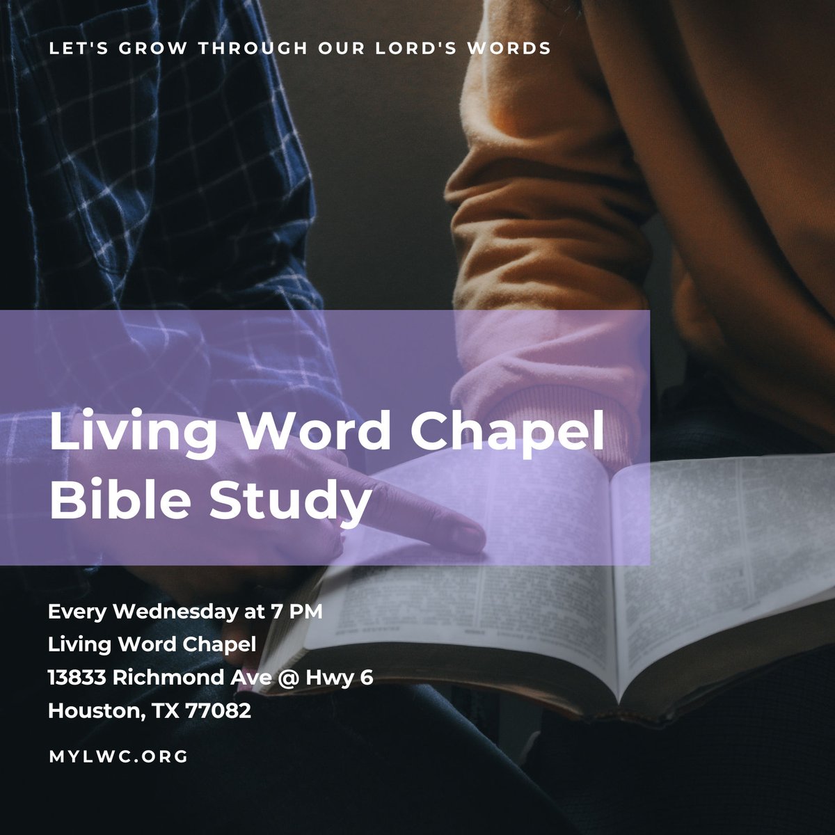 lwchouston's tweet image. Come to our Bible Study and gain insights into living as a Christian, nourishing your soul, and understanding God's plan for your life this evening at 7 PM. Let us grow in faith and knowledge.

#livingwordchapel #familychurch #houstonchurch  #biblestudy